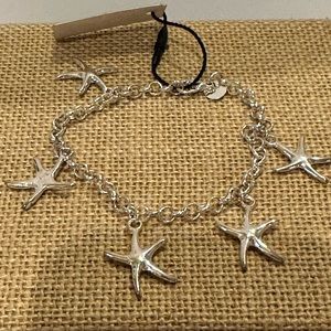 NWT Luxury Divas Charm Bracelet silver with starfish charms